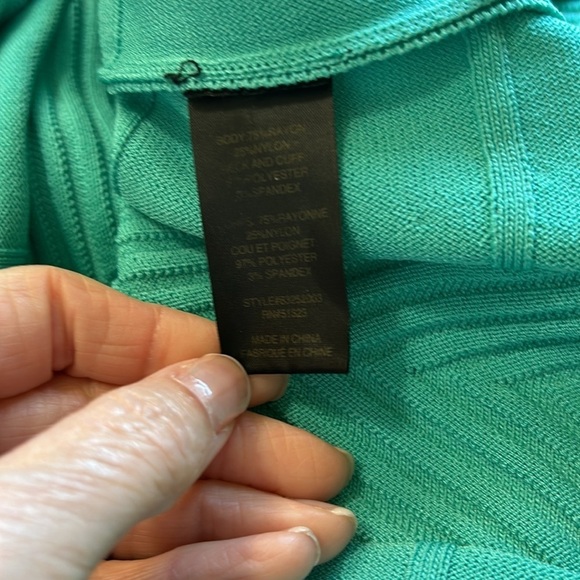 Cynthia Steffe Nola Textured Knit Fit Flare Shirtdress Chevron Dress Green Sz S - Picture 13 of 16